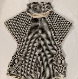 Cute Funnel Neck Poncho Sweater